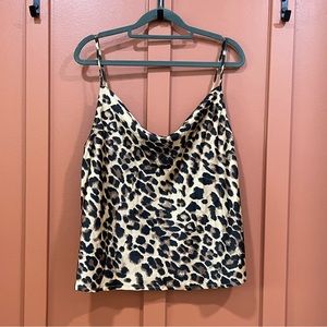 COPY - Satin leopard print cowl tank